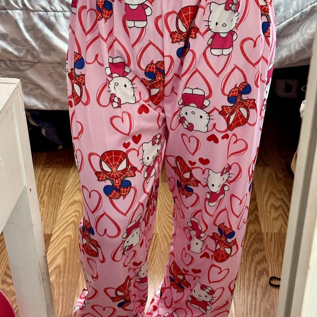 Hello Kitty & Spider-Man Detail Unisex Pembe Eşofman Altı
