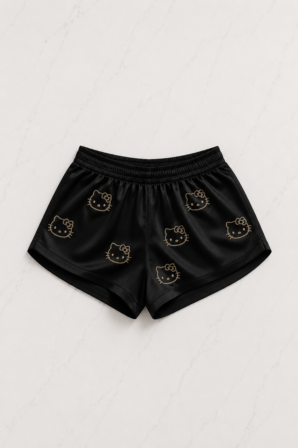 Hello Kitty Taş Detaylı Şık Homewear Pijama Takımı Siyah