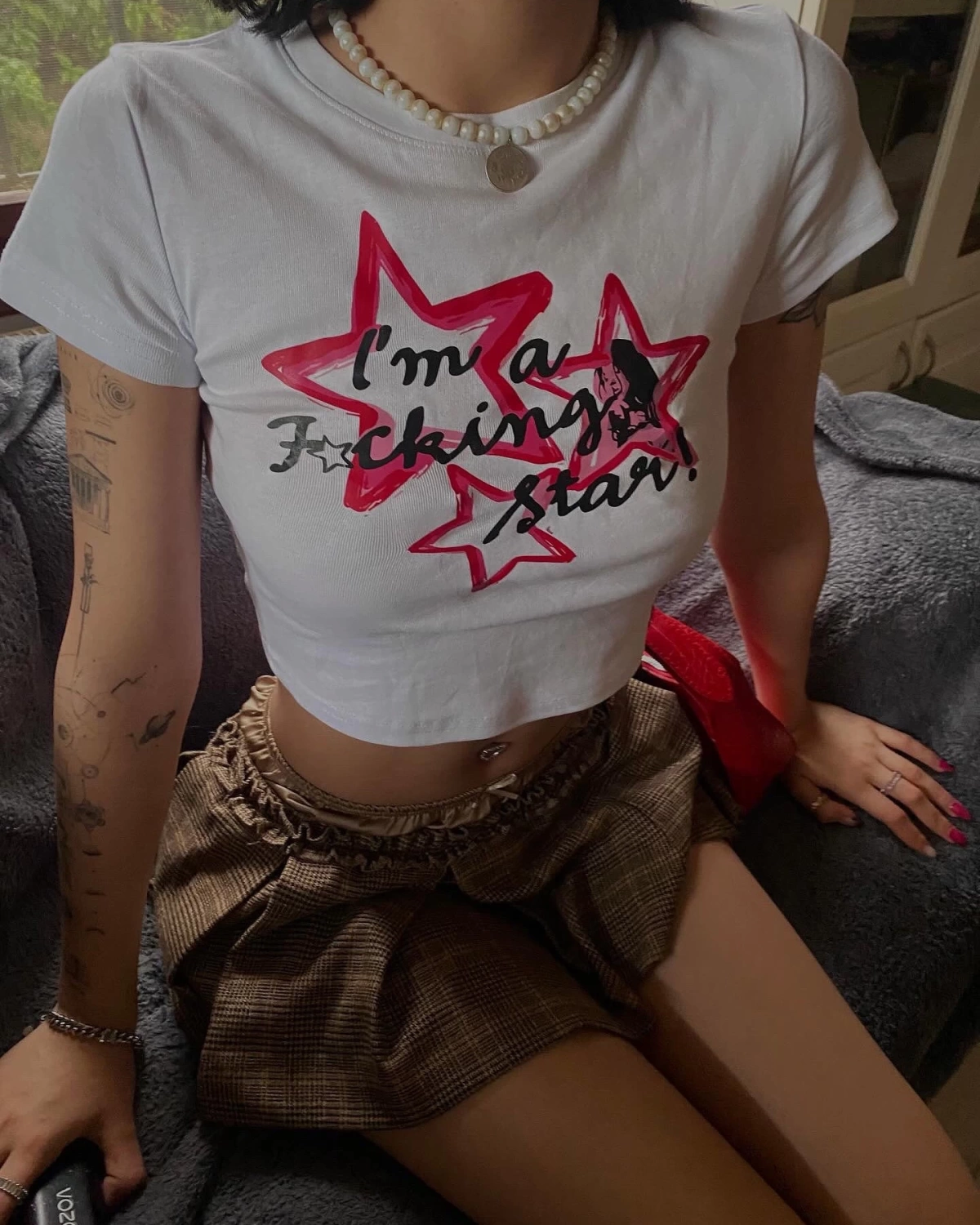 Im a fucking star beyaz crop