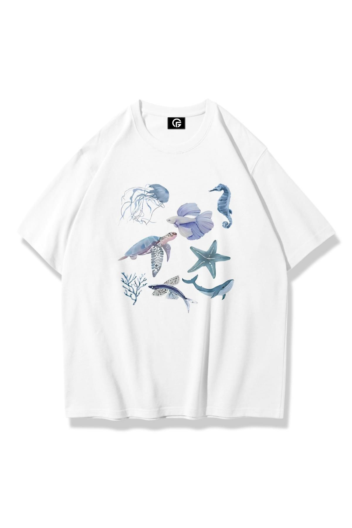 Kadın Sea Elements Tshirt Beyaz