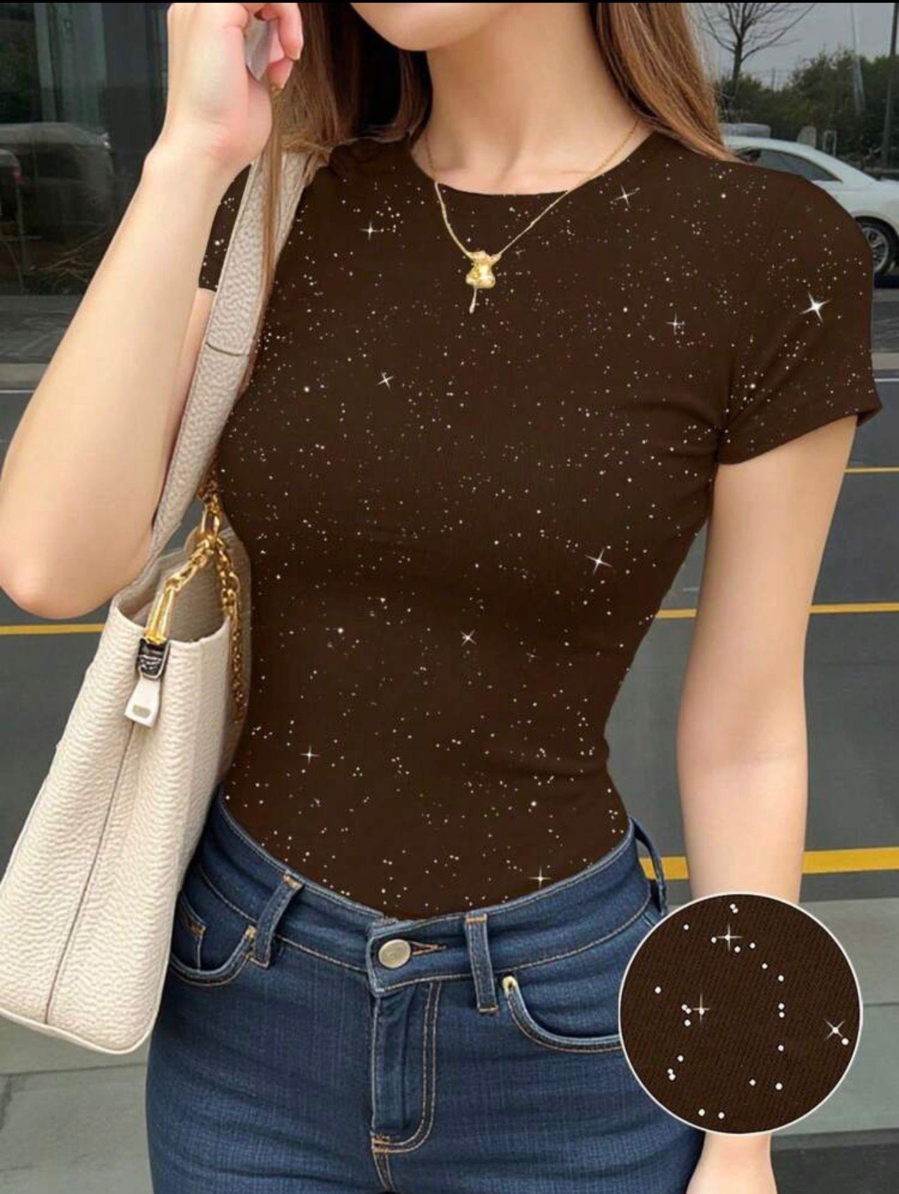 Kahverengi Cris Sim Detaylı Tam Boy Bluz