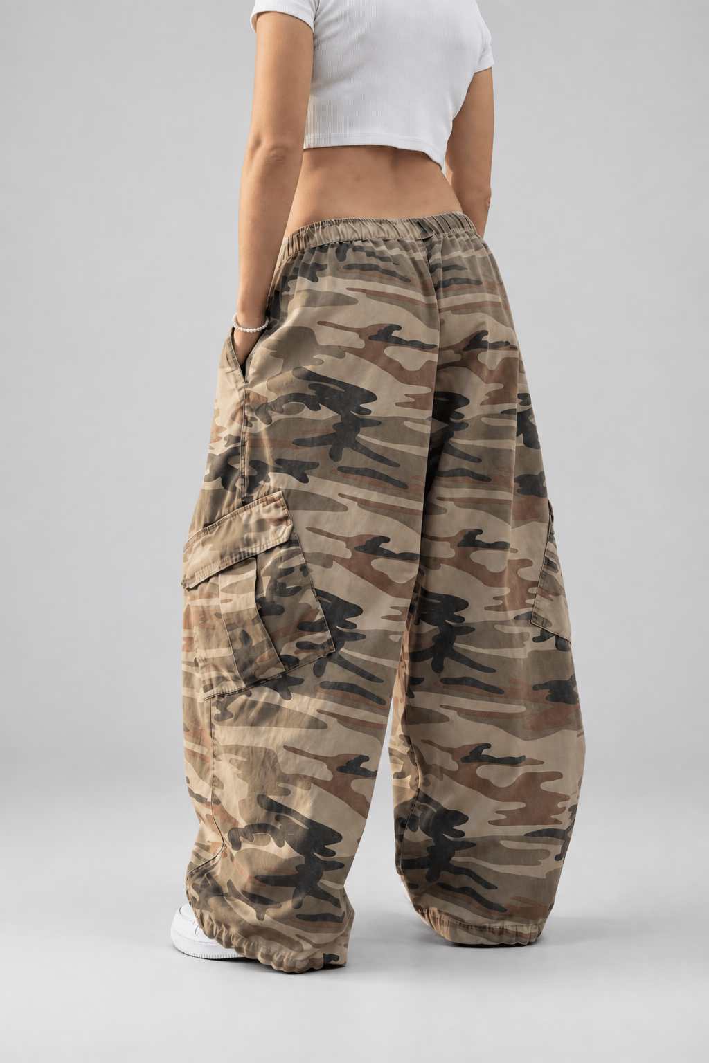 Kamuflaj Kargo Cepli Baggy Unisex Pantolon