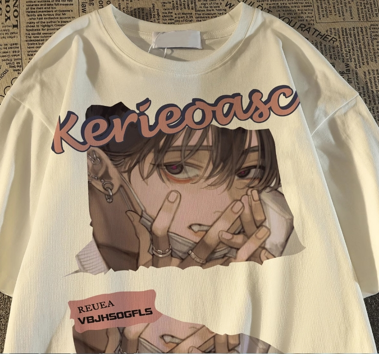 Kerie Girl Detaylı Oversize Unisex Beyaz T-shirt
