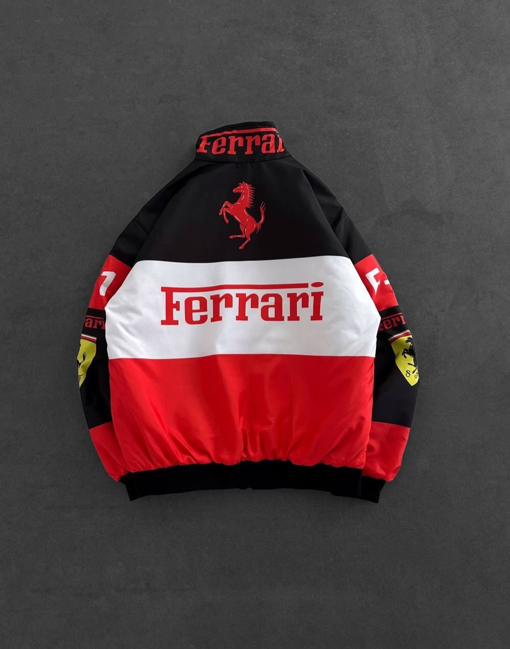 Kırmızı Ferrari Desenli Unisex Bomber Ceket