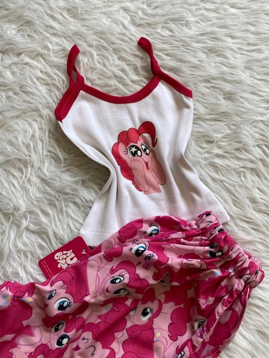Kırmızı My Little Pony Pinkie Pie Desenli Şık Alt Üst Takım