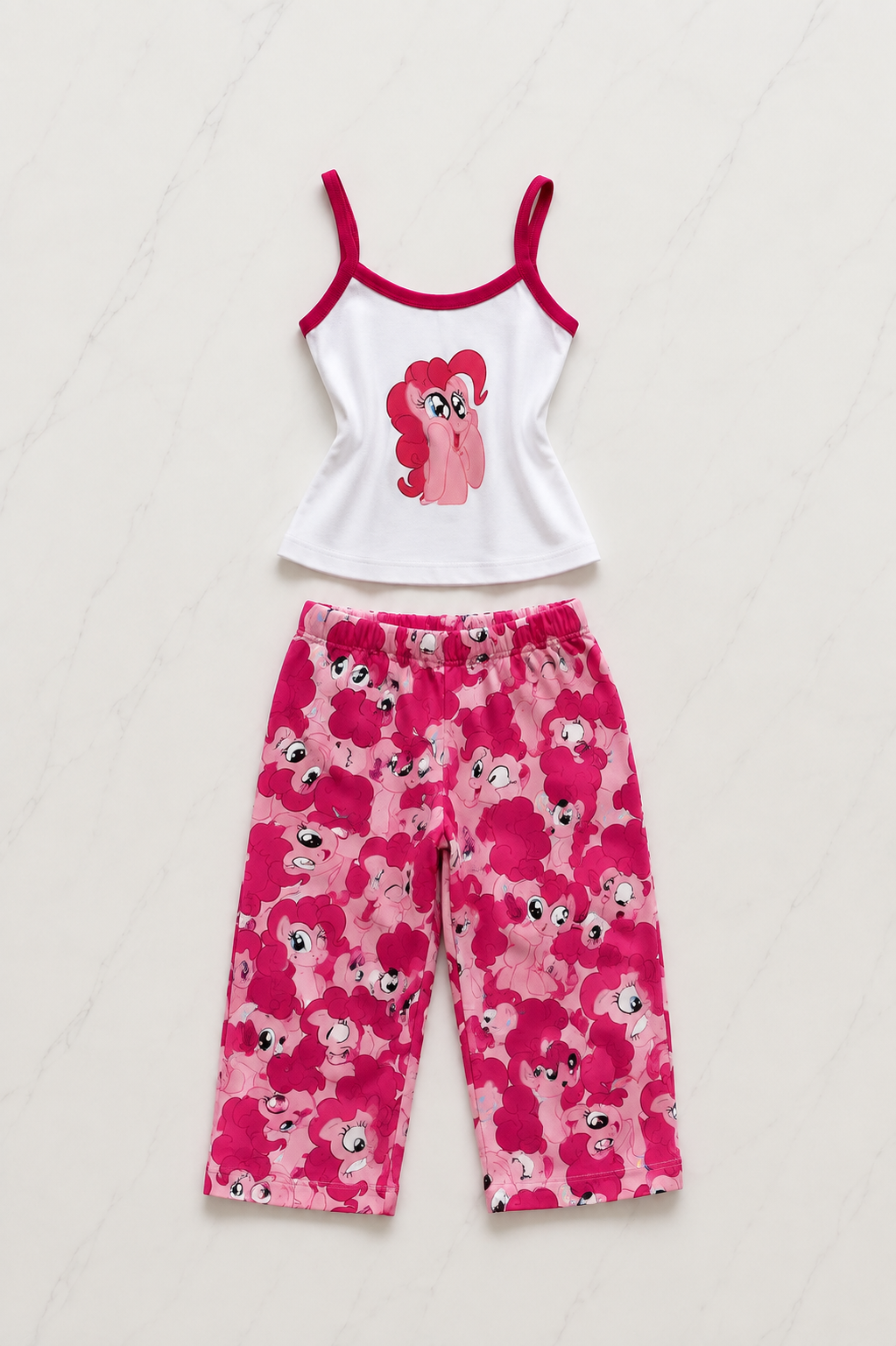 Kırmızı My Little Pony Pinkie Pie Desenli Şık Alt Üst Takım