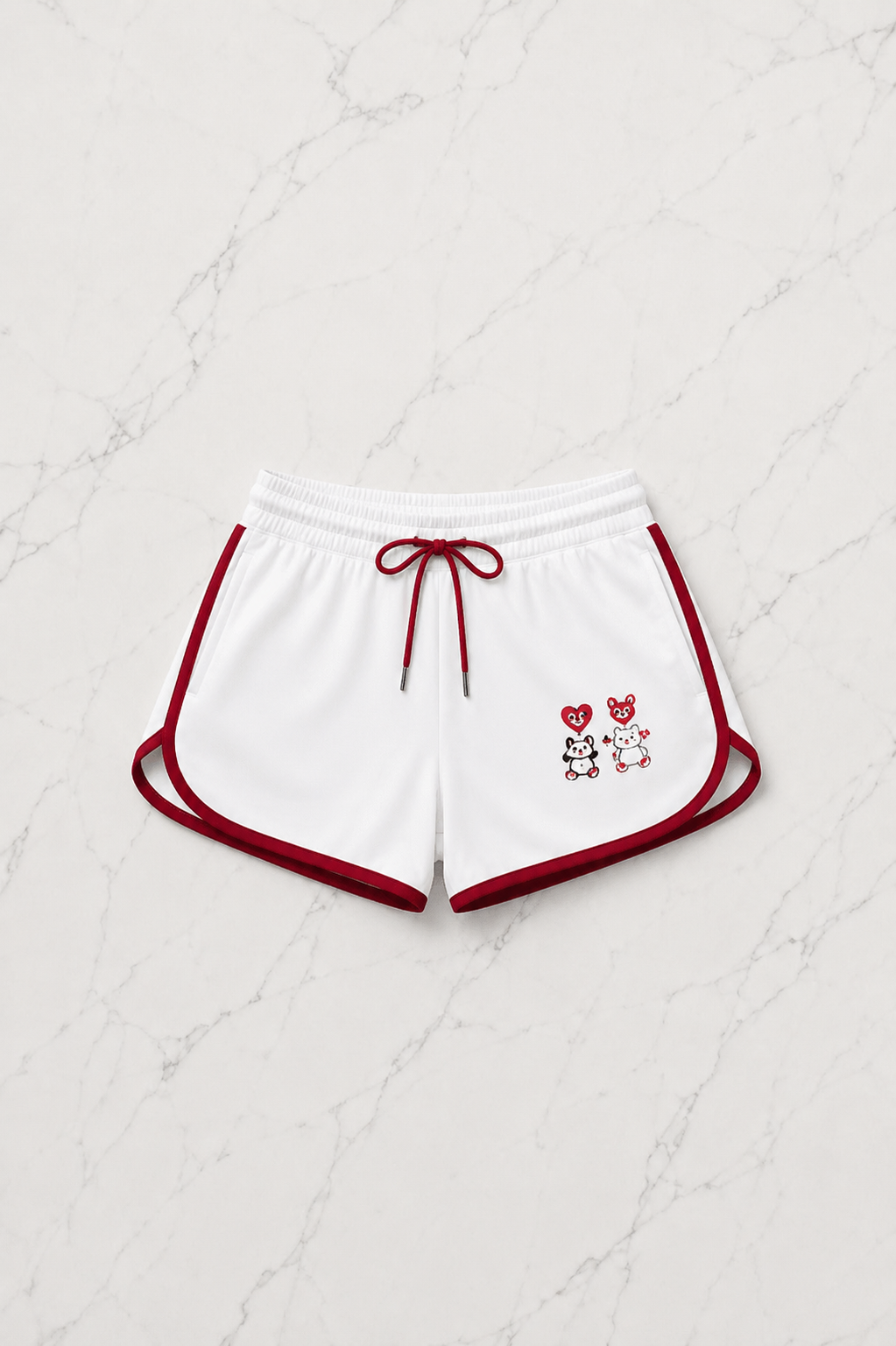 Kırmızı Sweet Cherry Askılı Şort Takım