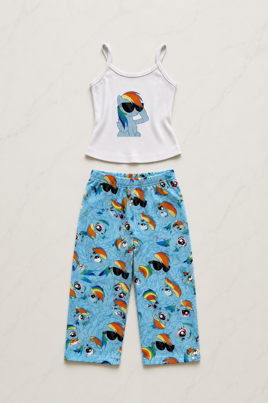 Mavi My Little Pony Rainbow Dash Desenli Şık Alt Üst Takımı