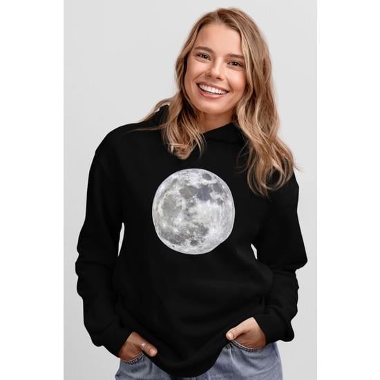 Moon Detail Oversize Unisex Sweatshirt