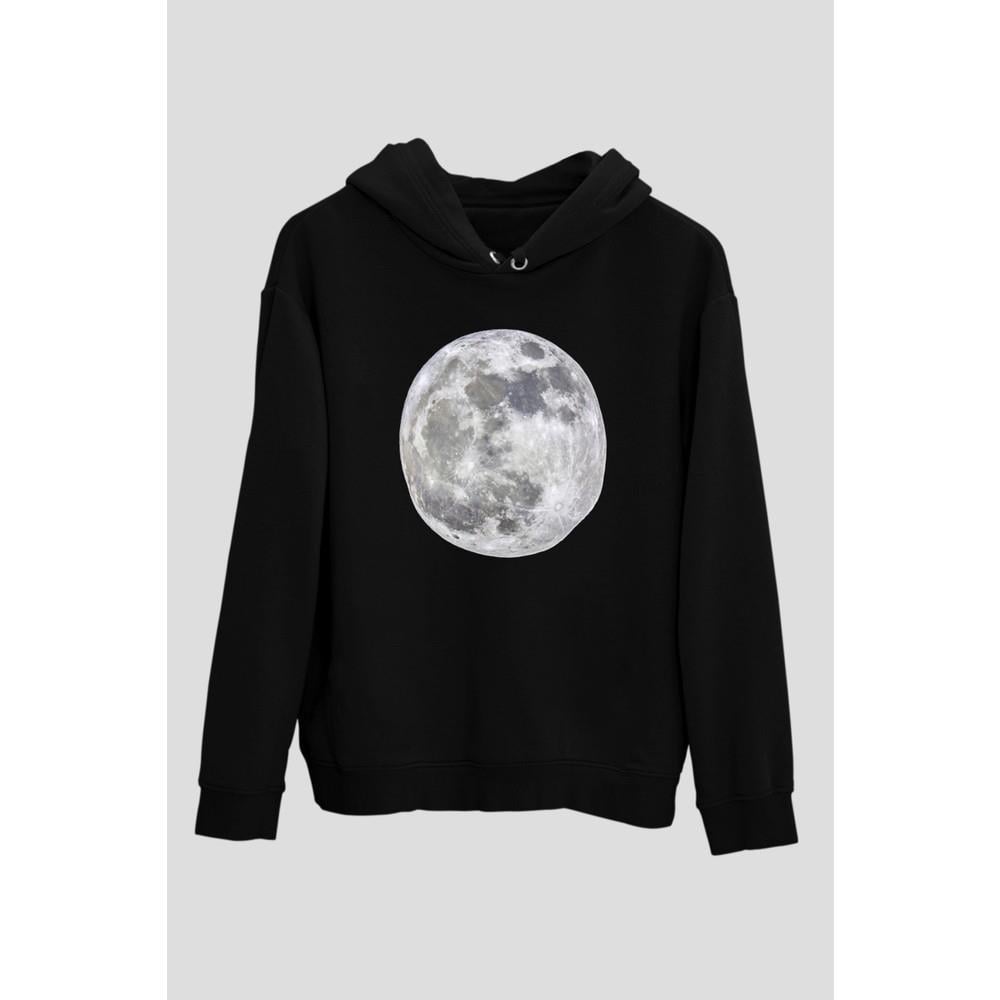 Moon Detail Oversize Unisex Sweatshirt