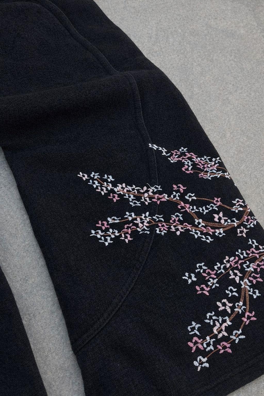 Night Blossom Siyah Baggy Eşofman Altı