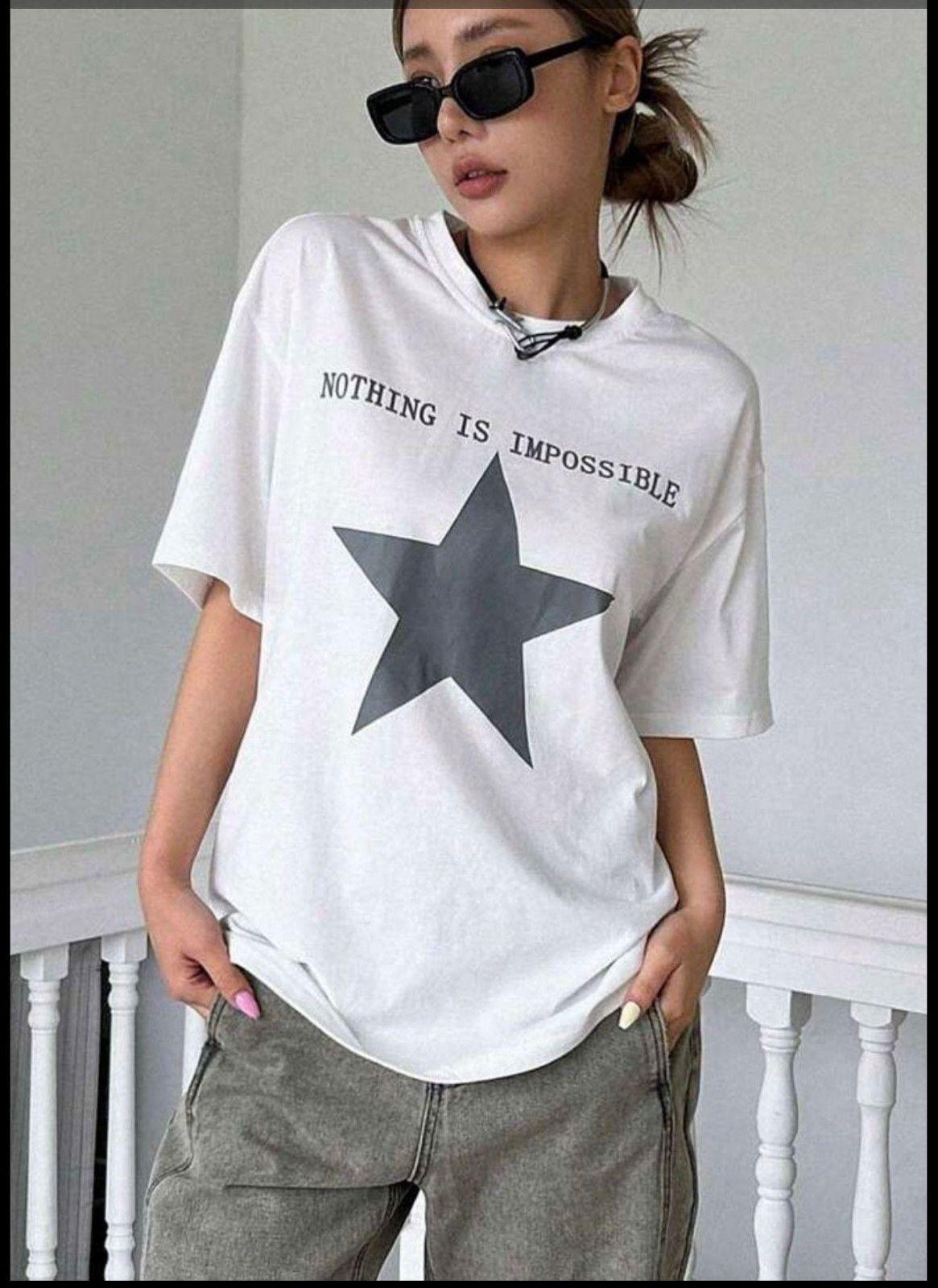 Nothing Is Impossible Detail Oversize Unisex T-shirt