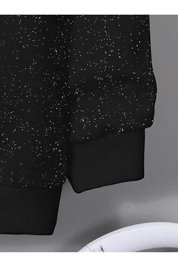 Parlak Taş Detail Oversize Unisex Hırka