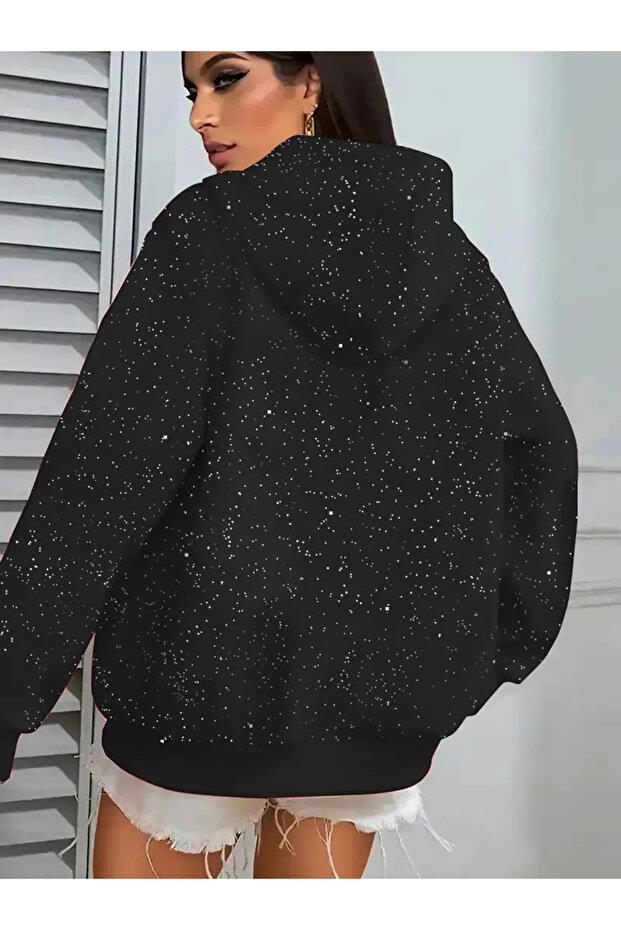 Parlak Taş Detail Oversize Unisex Hırka
