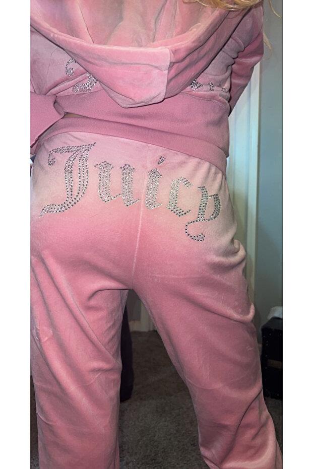 Pembe Juicy Kadife Pijama Takımı