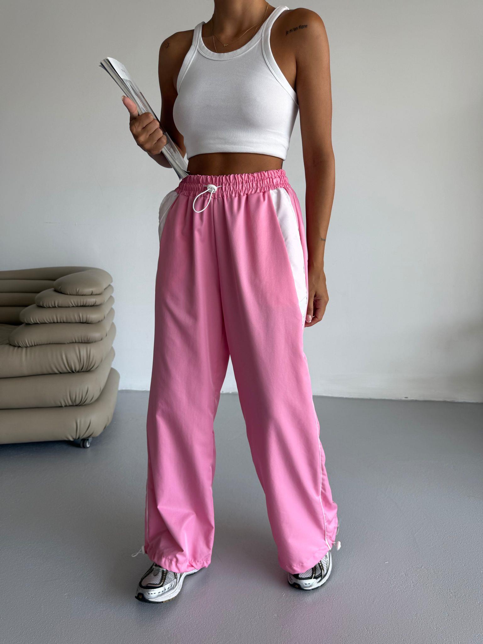 Pembe Line Detail Streetwear Eşofman Alti