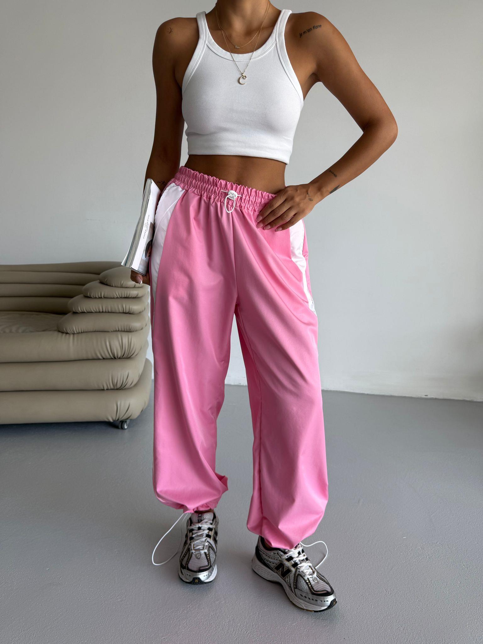 Pembe Line Detail Streetwear Eşofman Alti