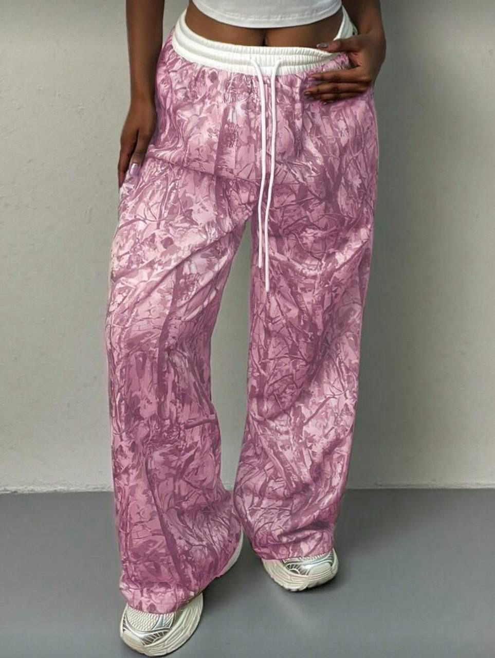Pembe Rovax Punk Baggy Unisex Eşofman Altı ( 3 iplik )