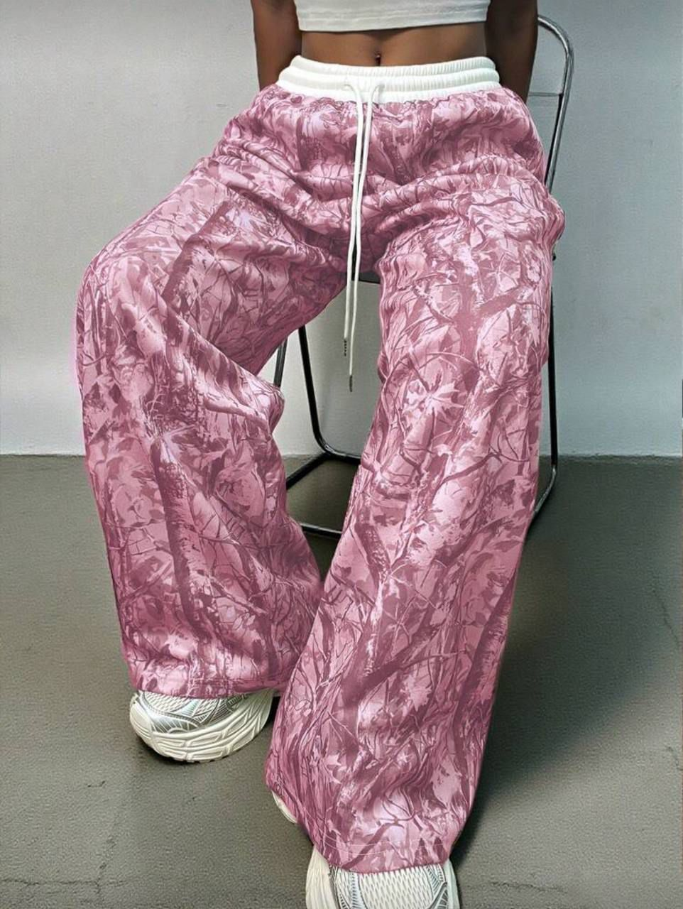 Pembe Rovax Punk Baggy Unisex Eşofman Altı ( 3 iplik )