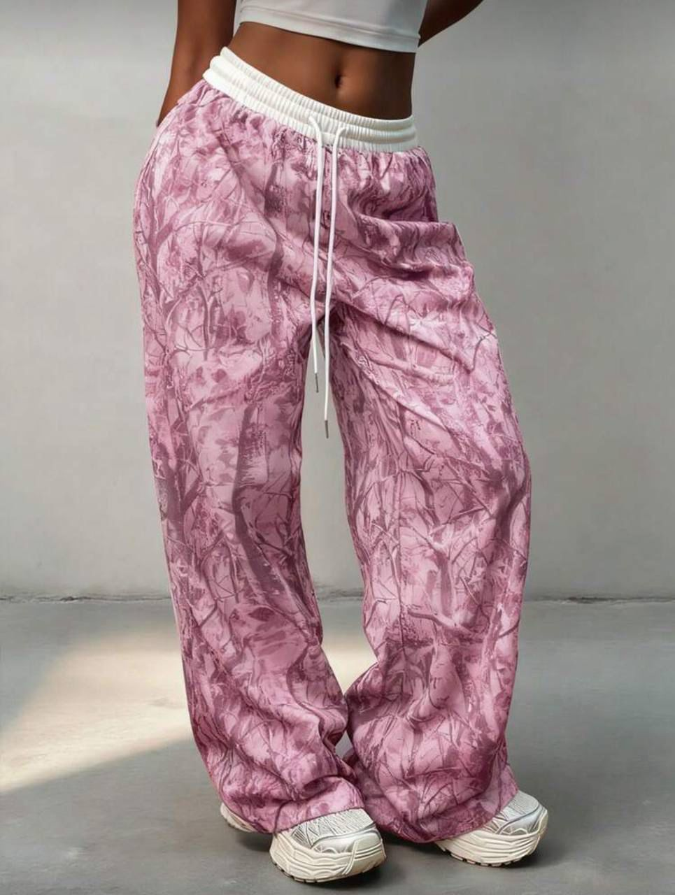 Pembe Rovax Punk Baggy Unisex Eşofman Altı ( 3 iplik )