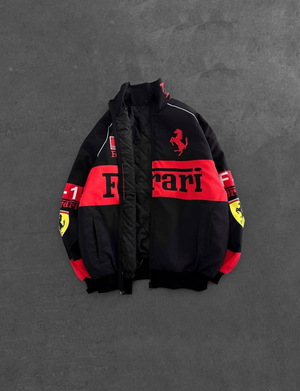 Red Ferrari Desenli Unisex Bomber Ceket