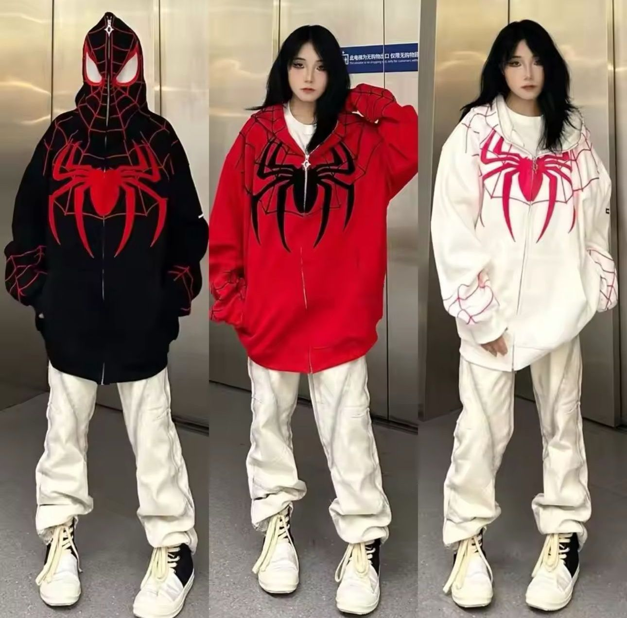 Red Spider Full Zip Unisex Oversize Hırka Ceket