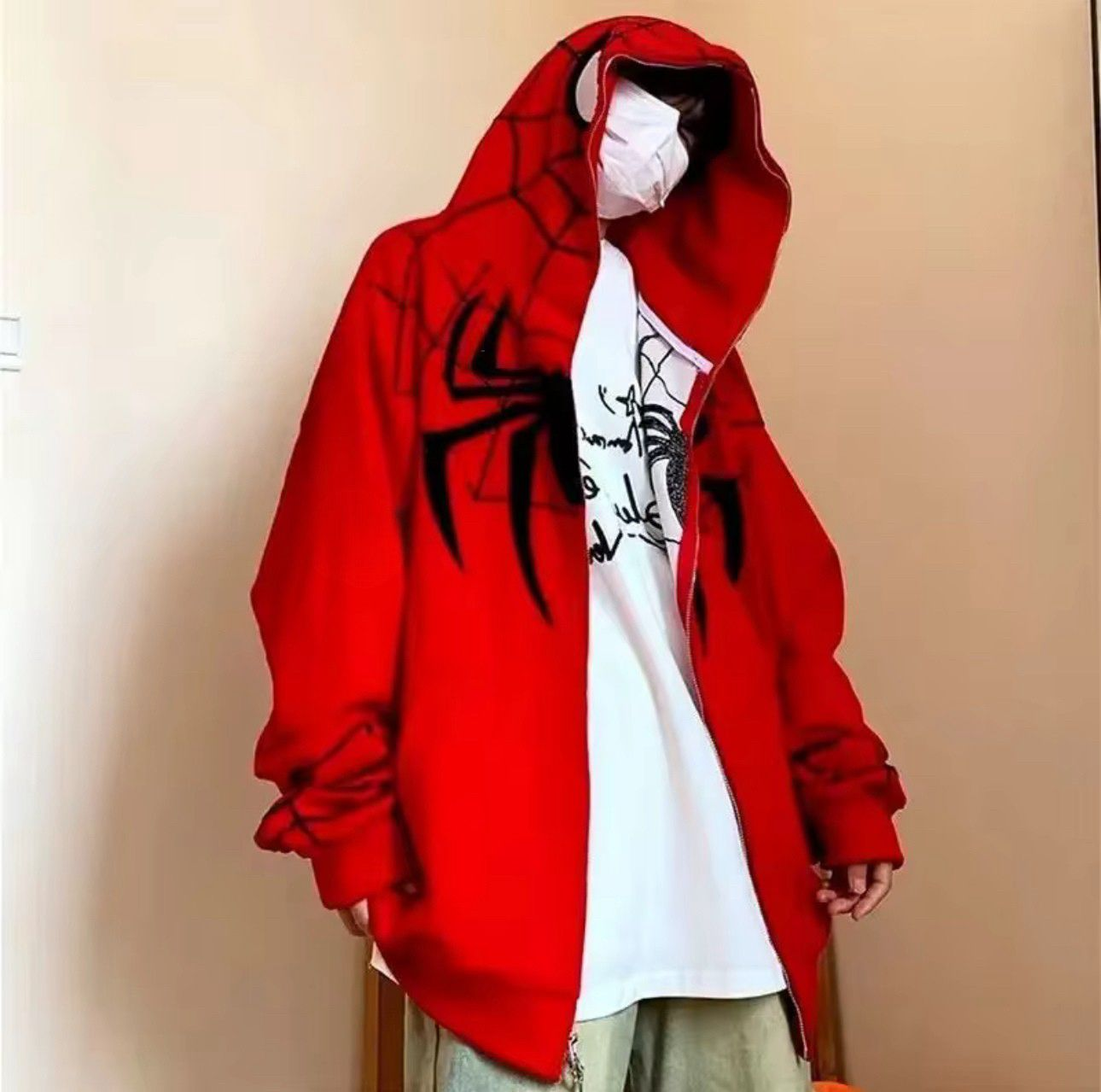 Red Spider Full Zip Unisex Oversize Hırka Ceket