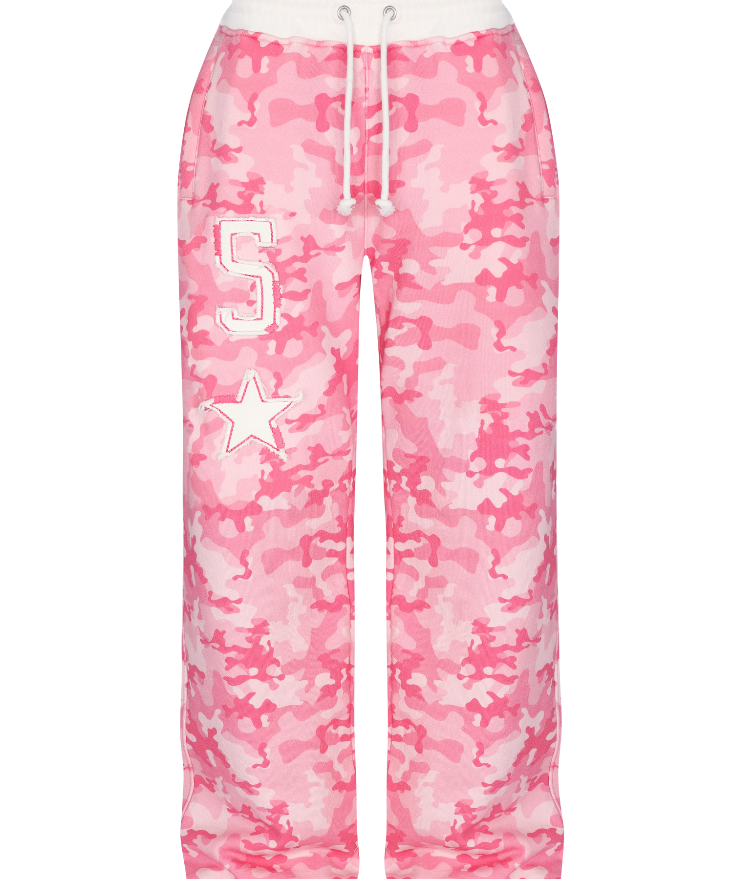 Pembe Kamuflaj Baggy Alt Üst Eşofman Takımı ( 3 İplik Şardonlu)