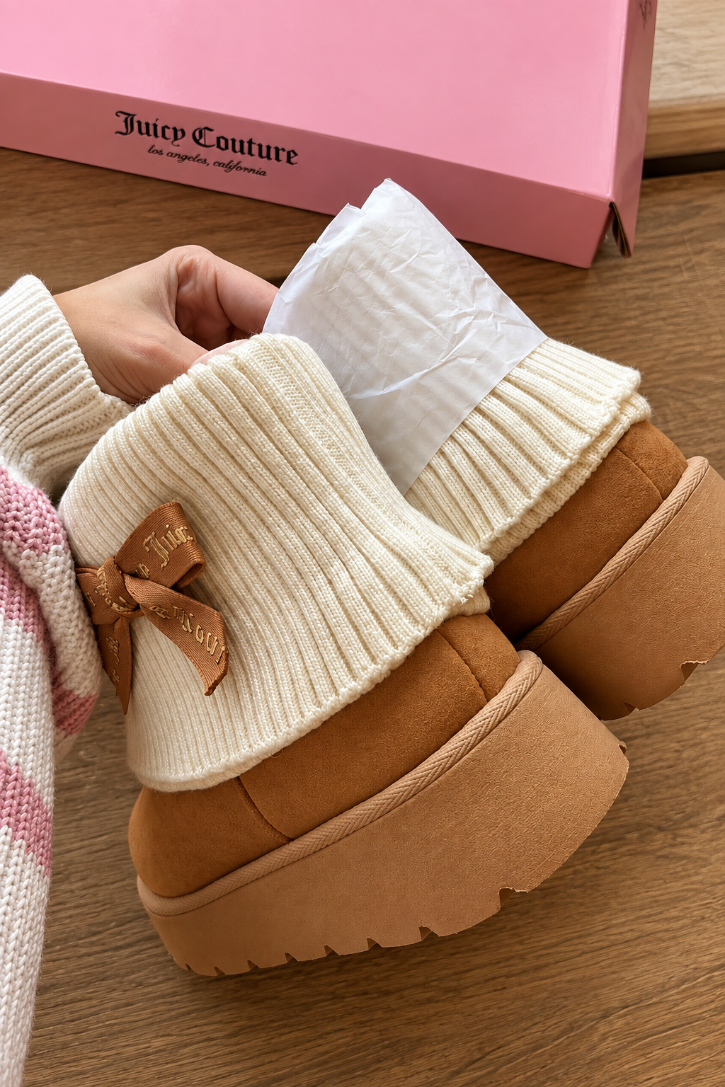 Ribbon Couture Kahverengi Peluş Dokulu Bot