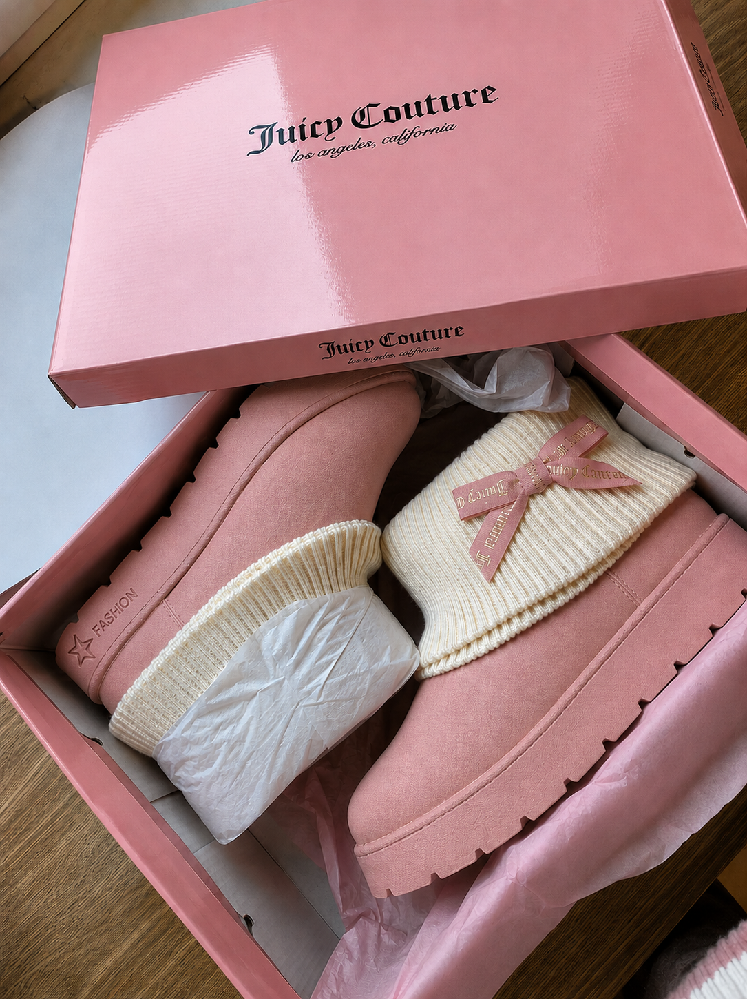 Ribbon Couture Pembe Peluş Dokulu Bot