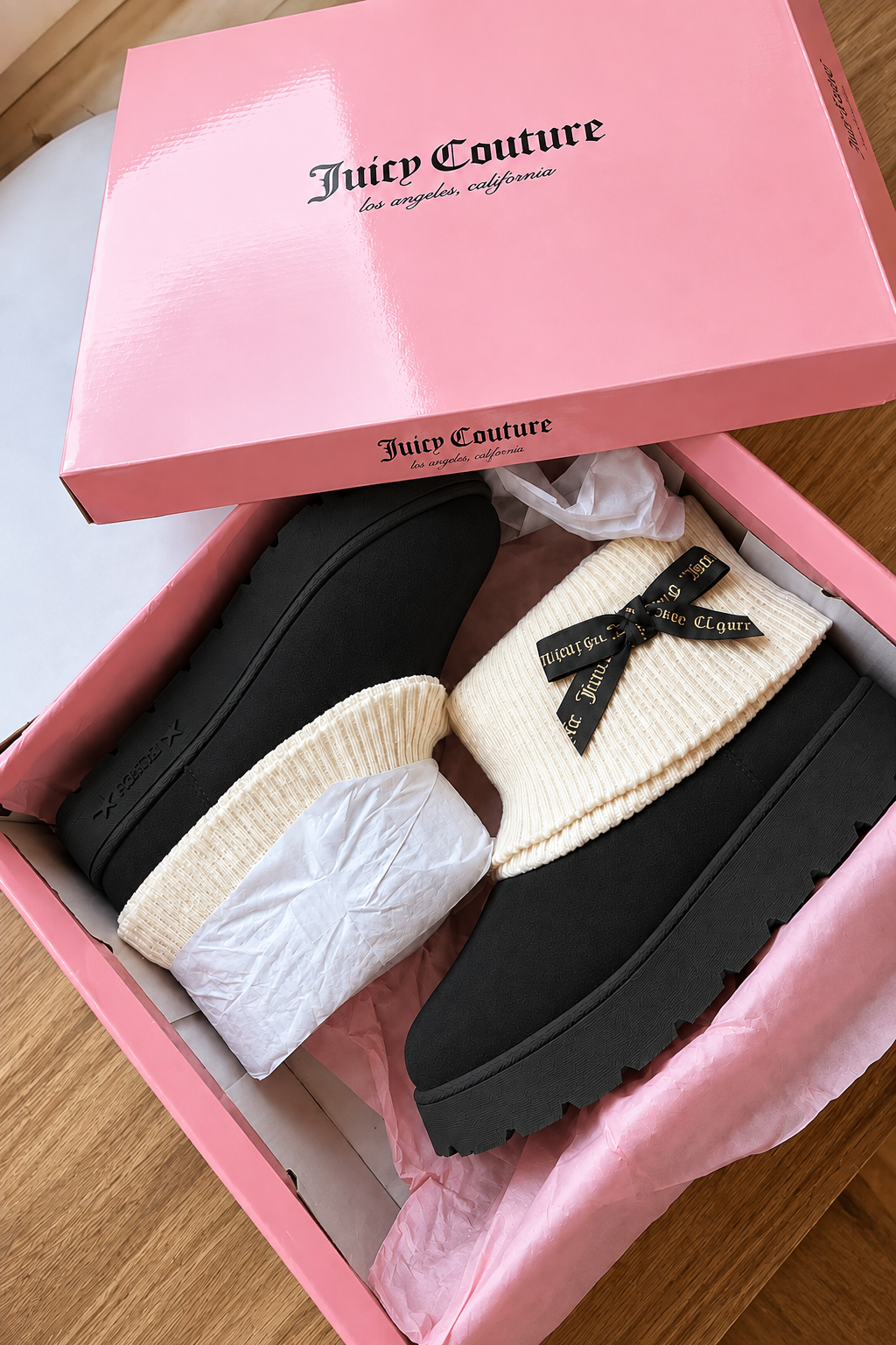 Ribbon Couture Siyah Peluş Dokulu Bot