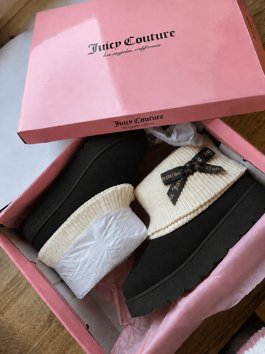 Ribbon Couture Siyah Peluş Dokulu Bot