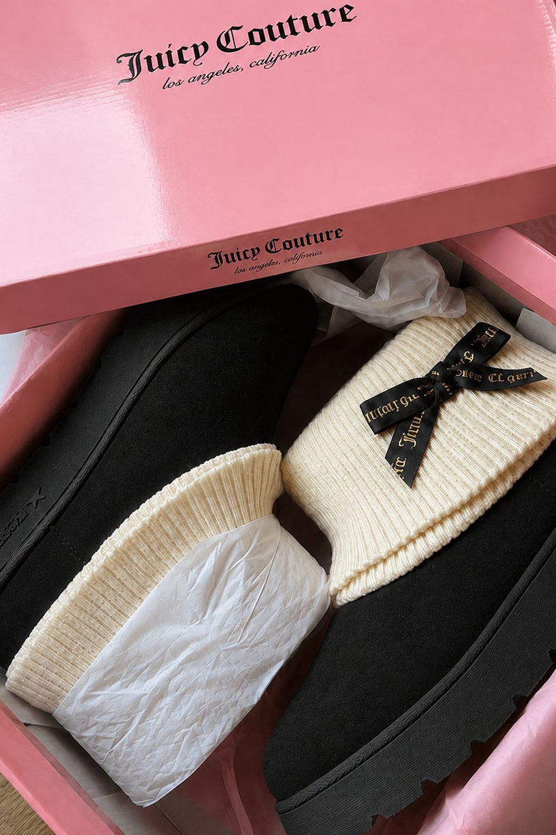 Ribbon Couture Siyah Peluş Dokulu Bot