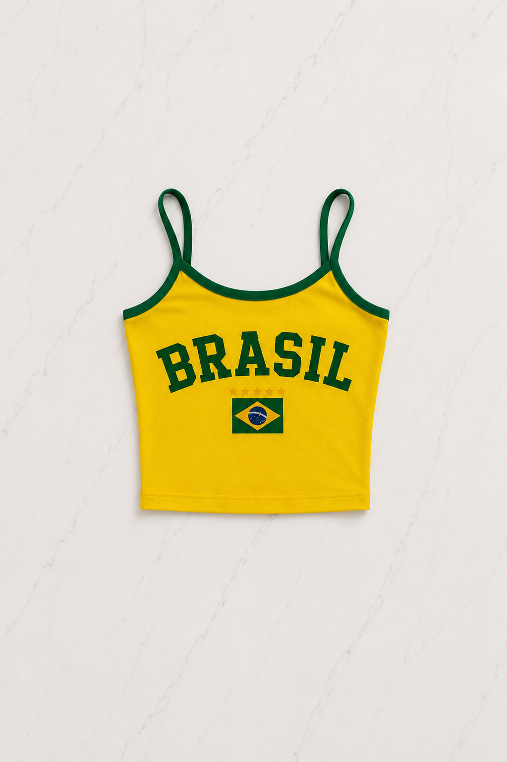 Sarı Brasil Detail Askılı Crop - Şort Takım
