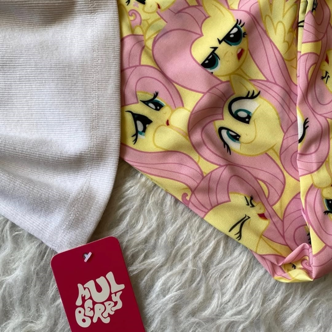 Sarı My Little Pony Fluttershy Desenli Şık Alt Üst Takımı