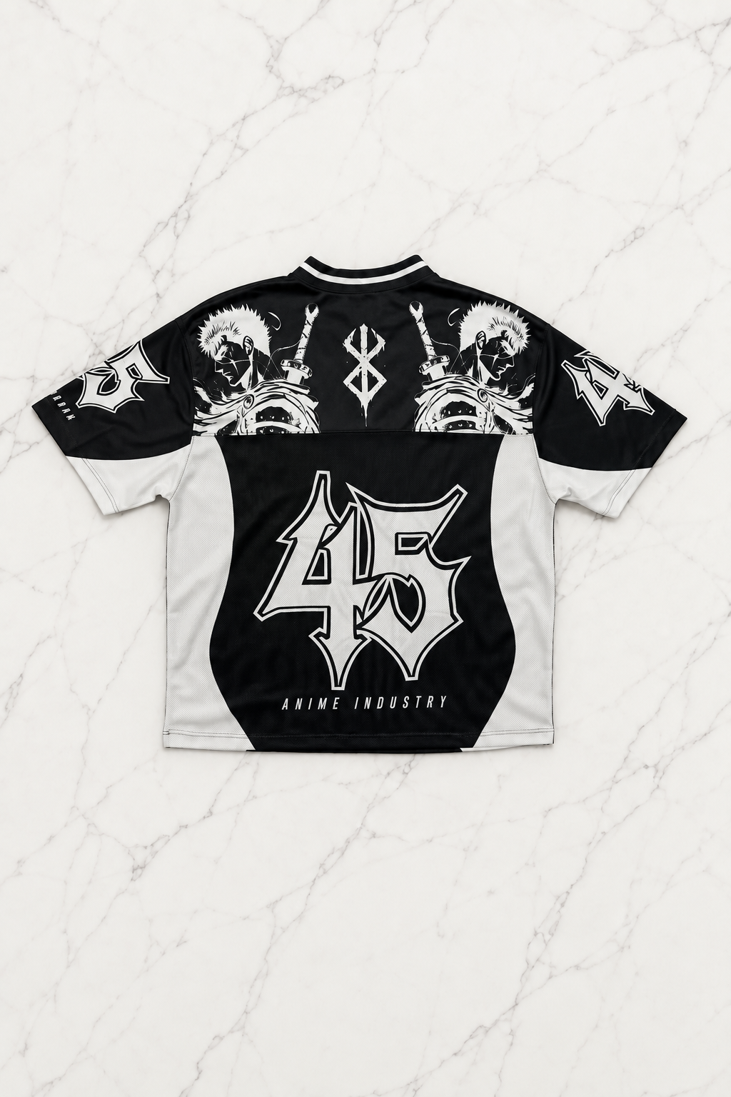 Siyah Anime Berserk Guts 45 Number V Yaka Unisex Forma