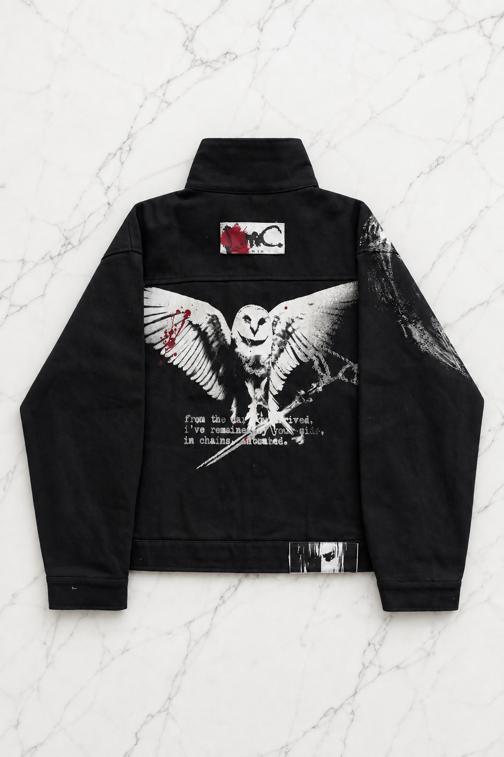 Siyah Deftones Entombed Kancalı Gabardin Grunge Gotik Y2K Unisex Ceket