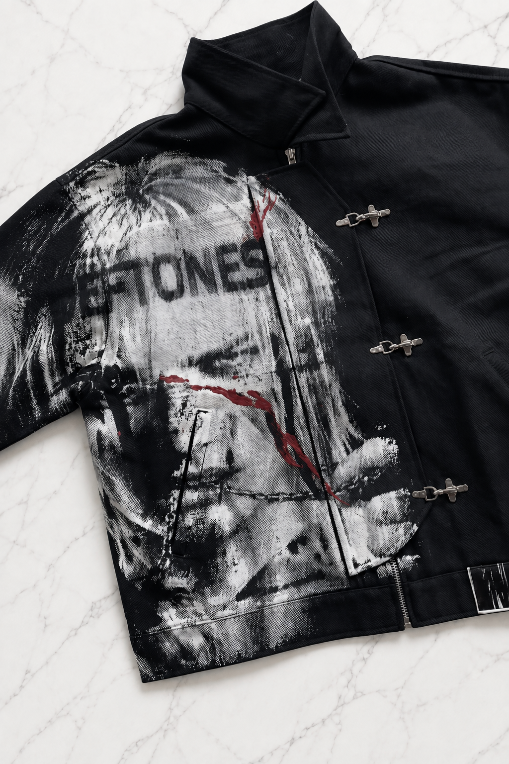 Siyah Deftones Entombed Kancalı Gabardin Grunge Gotik Y2K Unisex Ceket
