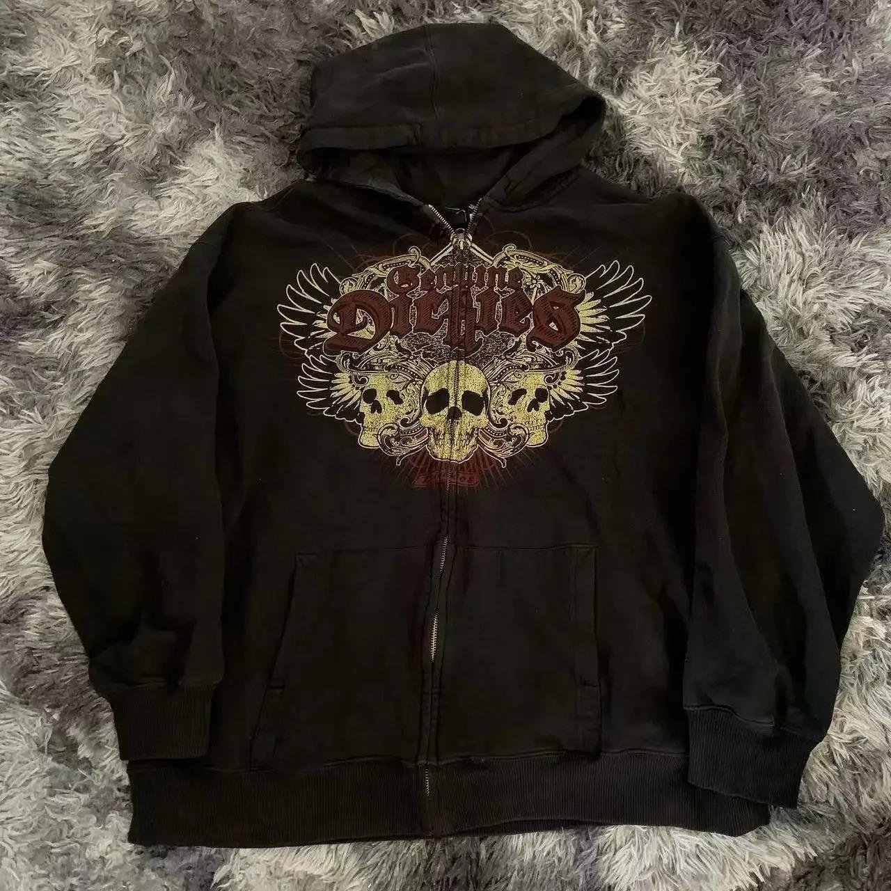 Siyah Gennine Dicries Skulls Kapüşonlu Sweatshirt