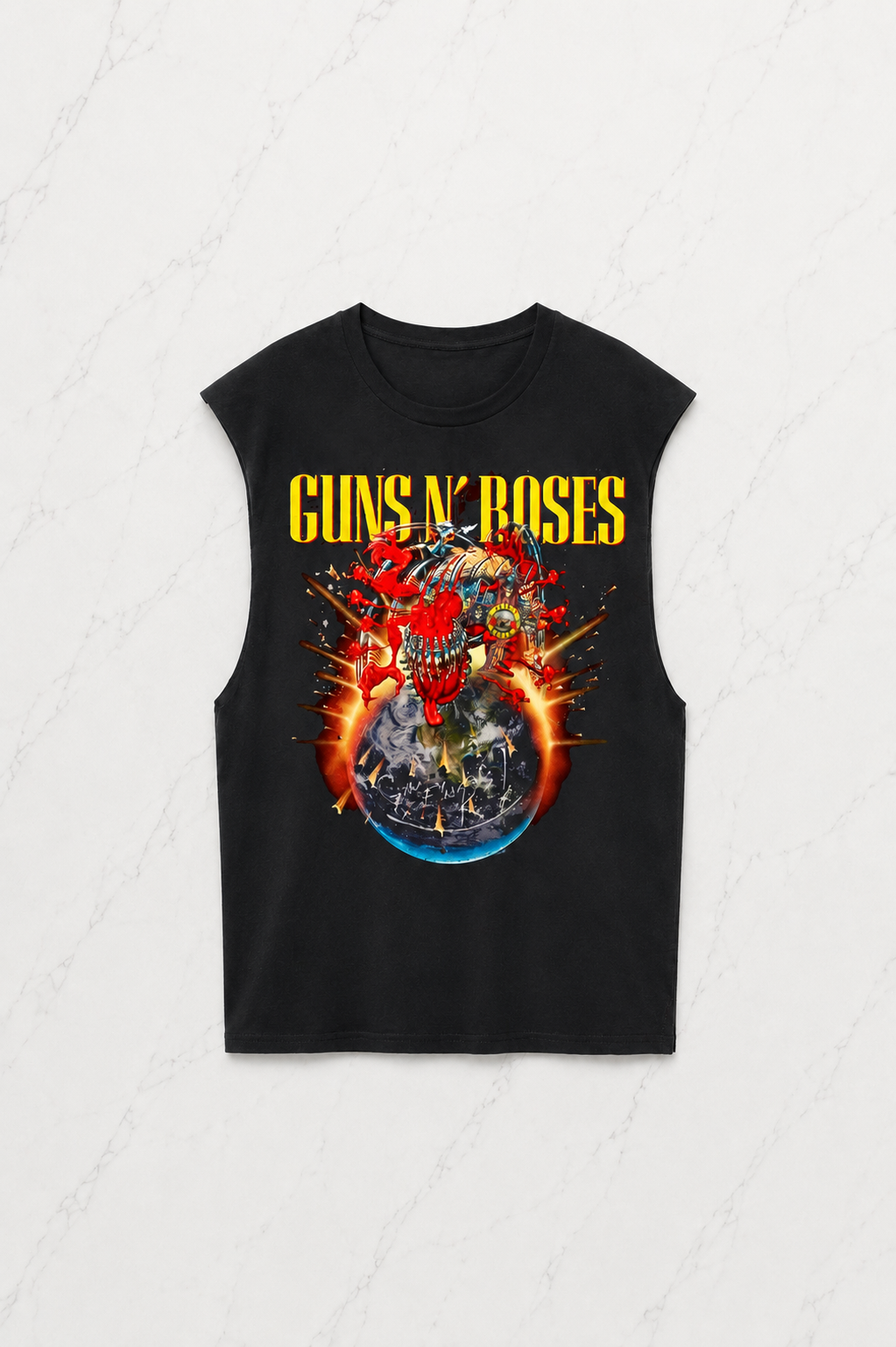 Siyah Guns N Roses European And Middle East Tour 2025 Kolsuz Unisex T-shirt
