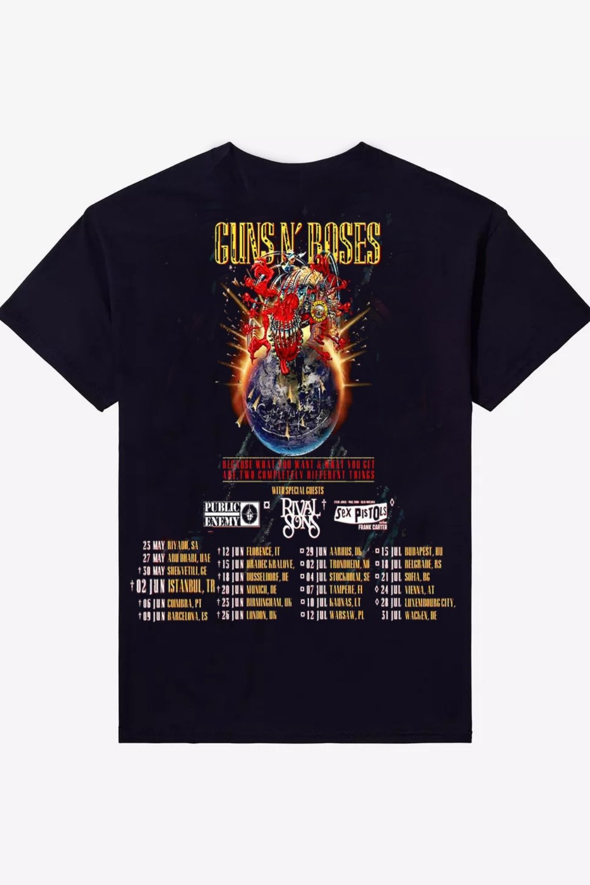 Siyah Guns N Roses European And Middle East Tour 2025 Unisex T-shirt