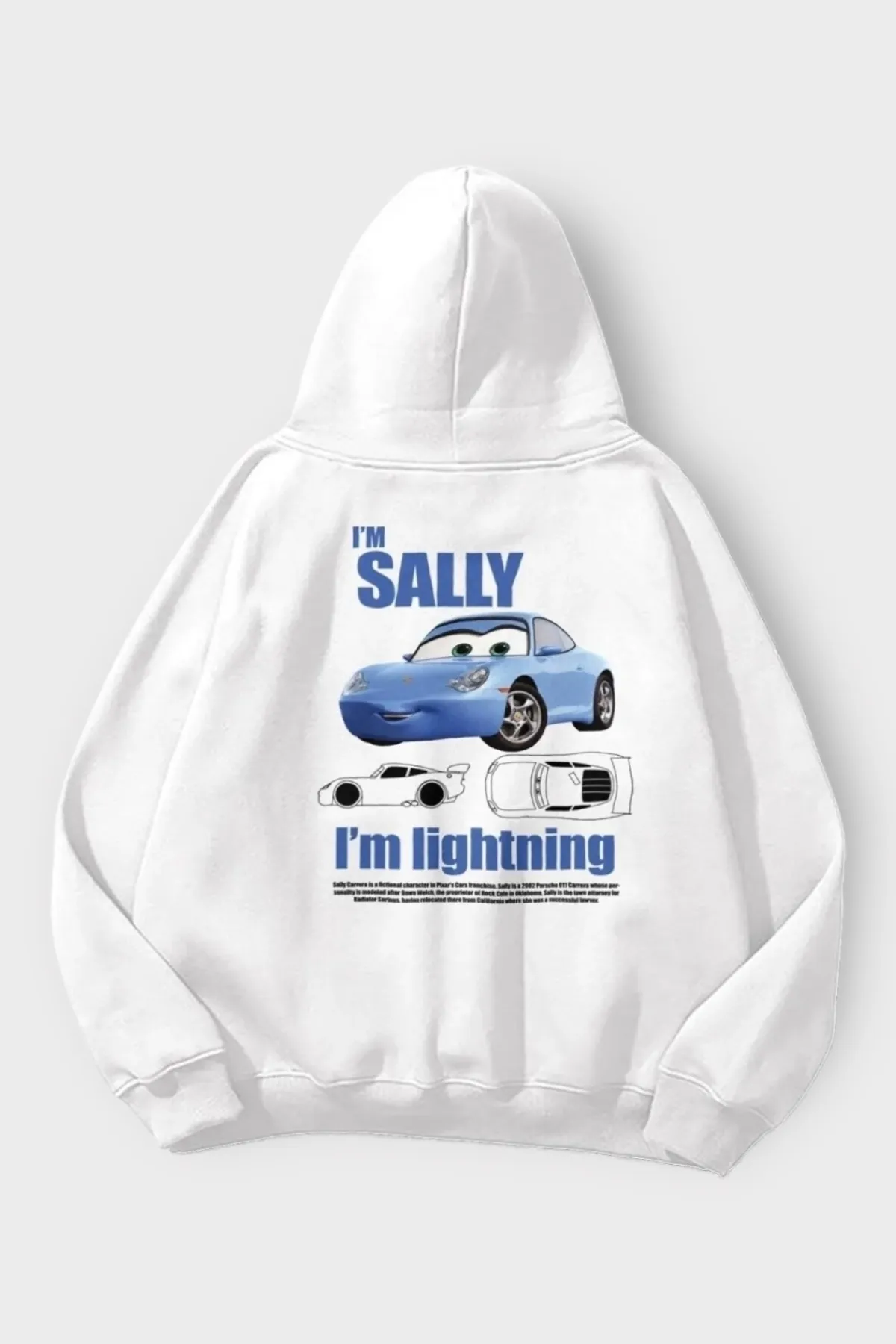 Siyah Kapüşonlu MCQUENN Car Detail Sırt Baskılı Sweatshirt