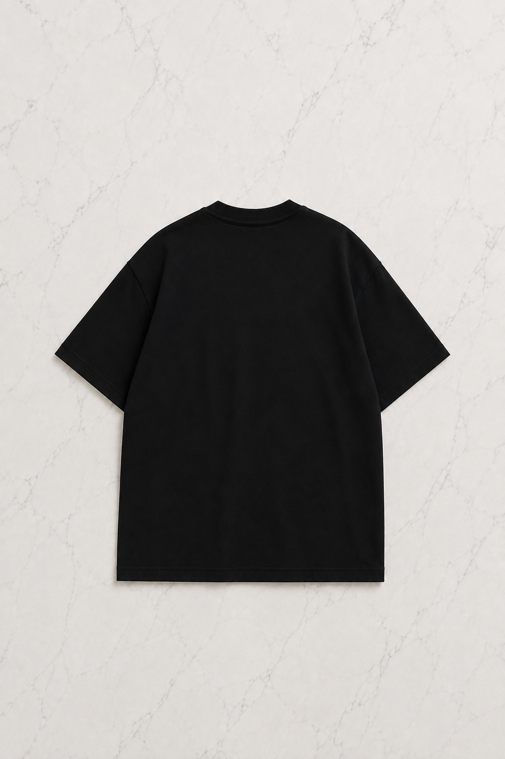 Siyah Kurdele Detail Oversize Unisex T-shirt
