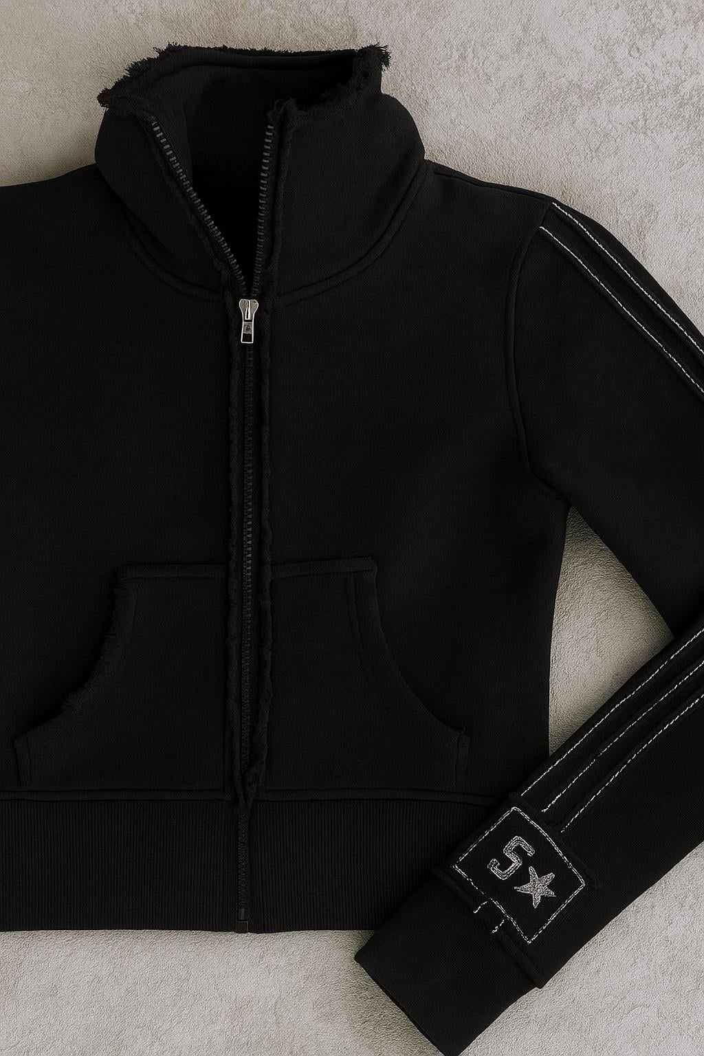 Y2k Siyah 5 Star Detaylı Baggy Eşofman Takımı