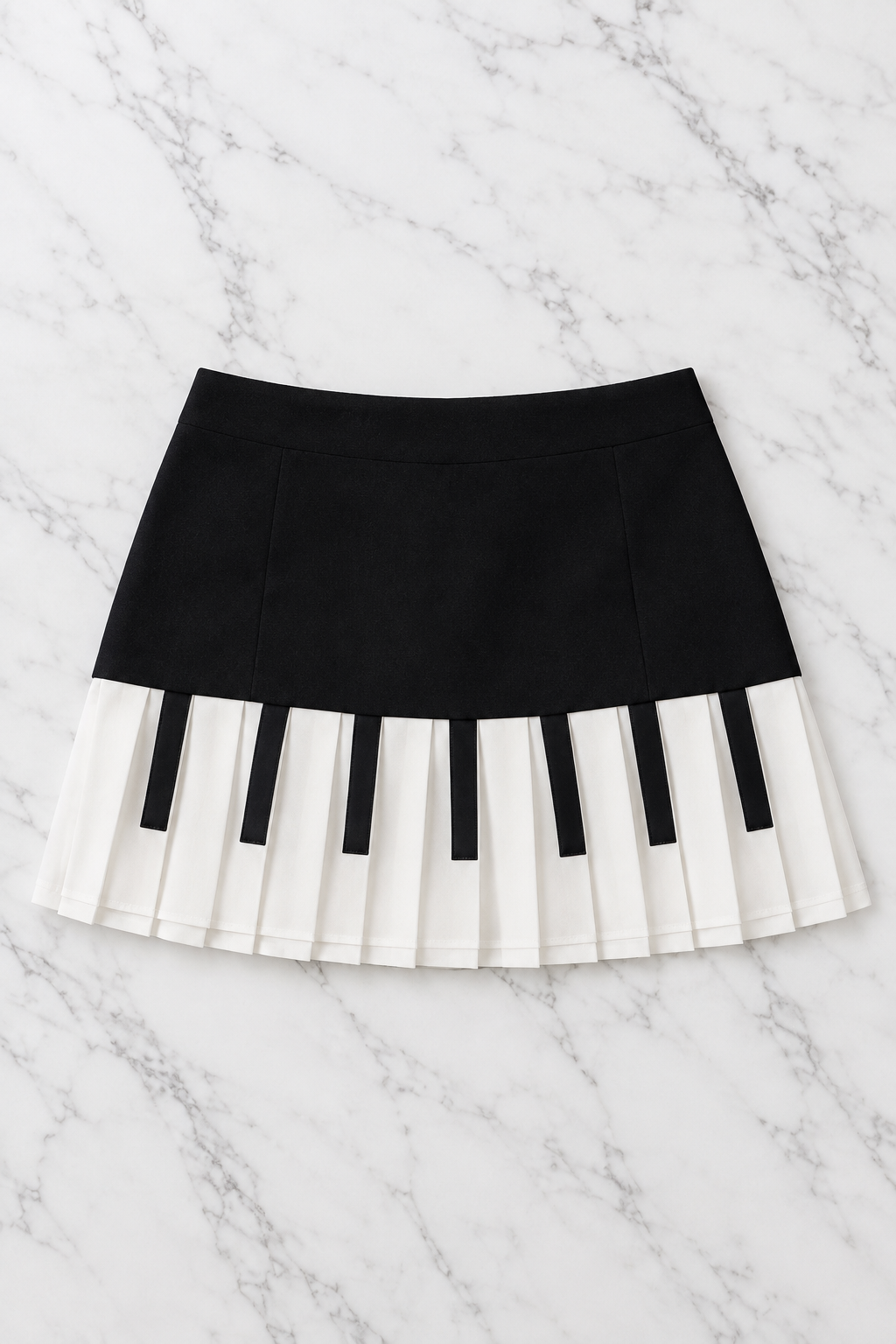 Siyah Piano Pileli Grunge Y2K Etek