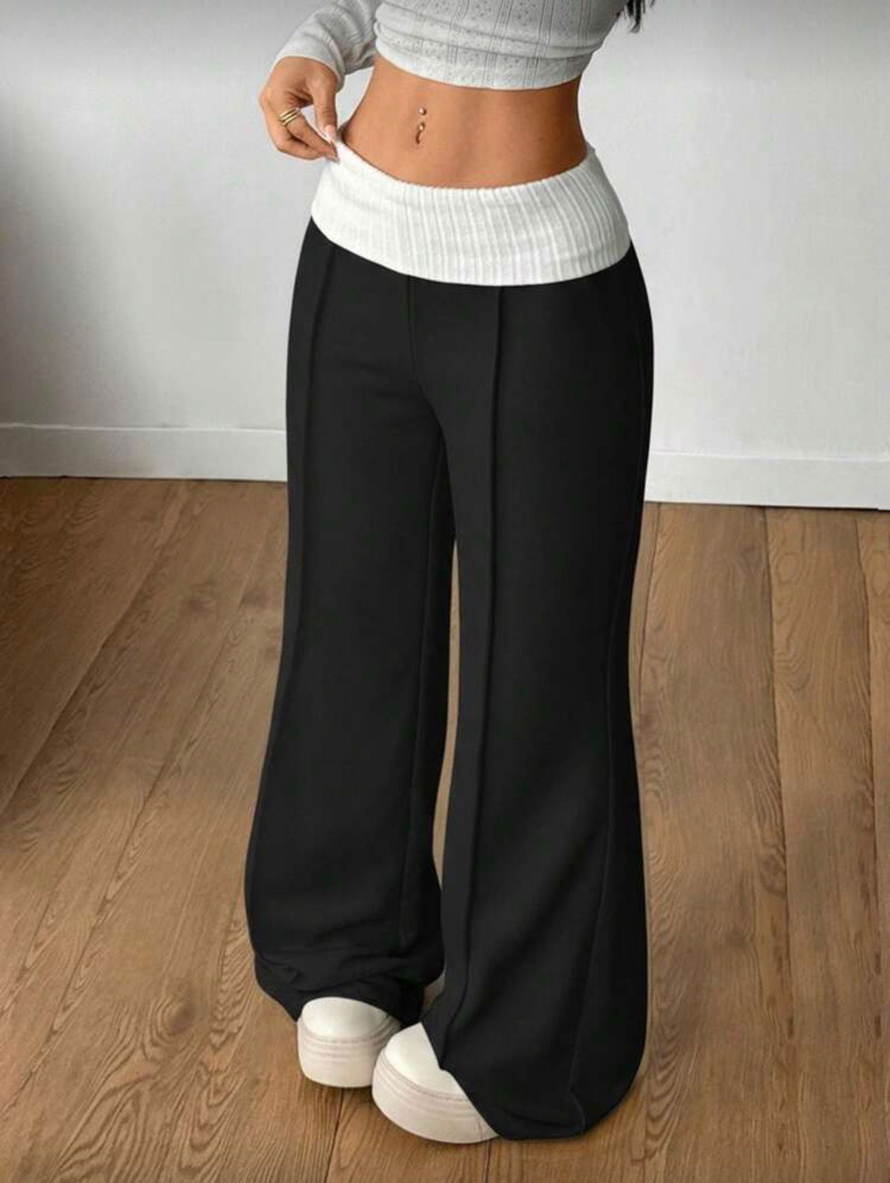 Siyah StreetFit Baggy Kadın Bol Paça Eşofman Altı