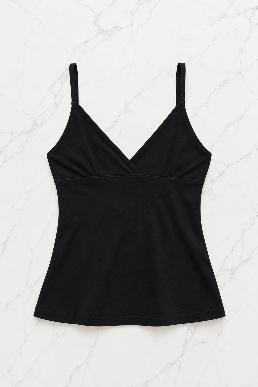Siyah Taşlı Floral Desenli Vintage Y2K Askılı Crop