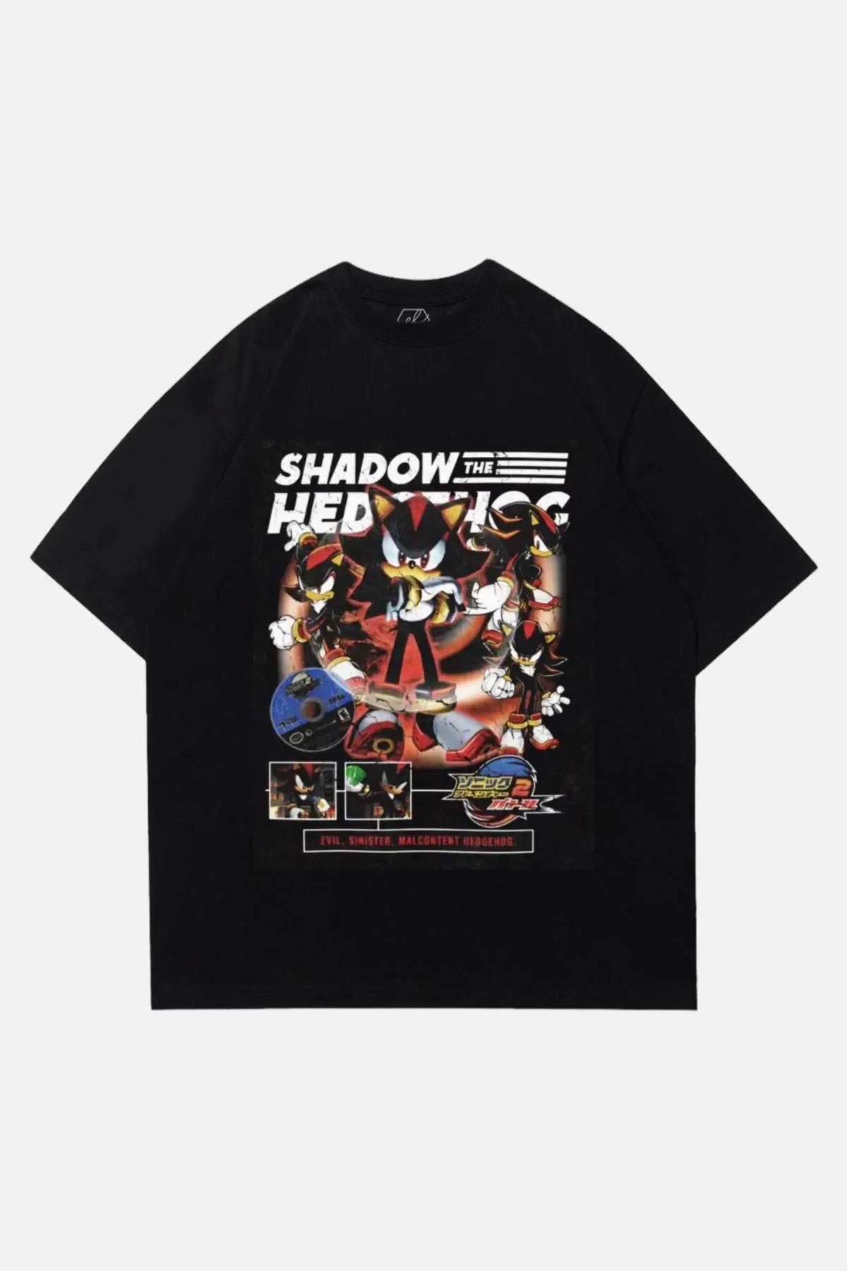Siyah Unisex Sonic Shadow The Hedgehogs T-Shirt