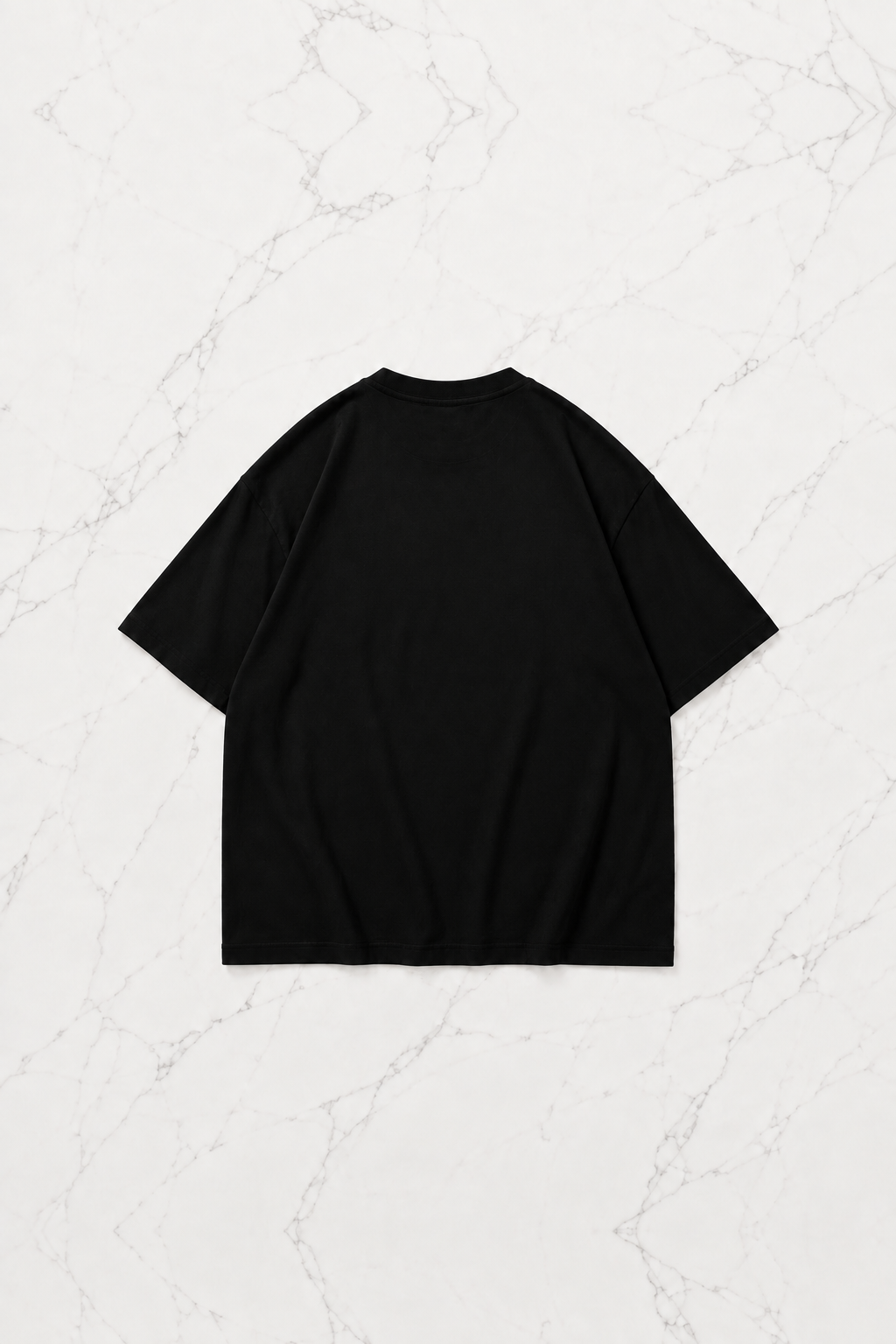 Siyah Virgin Mary Baskılı Kısa Kol Oversize T-Shirt