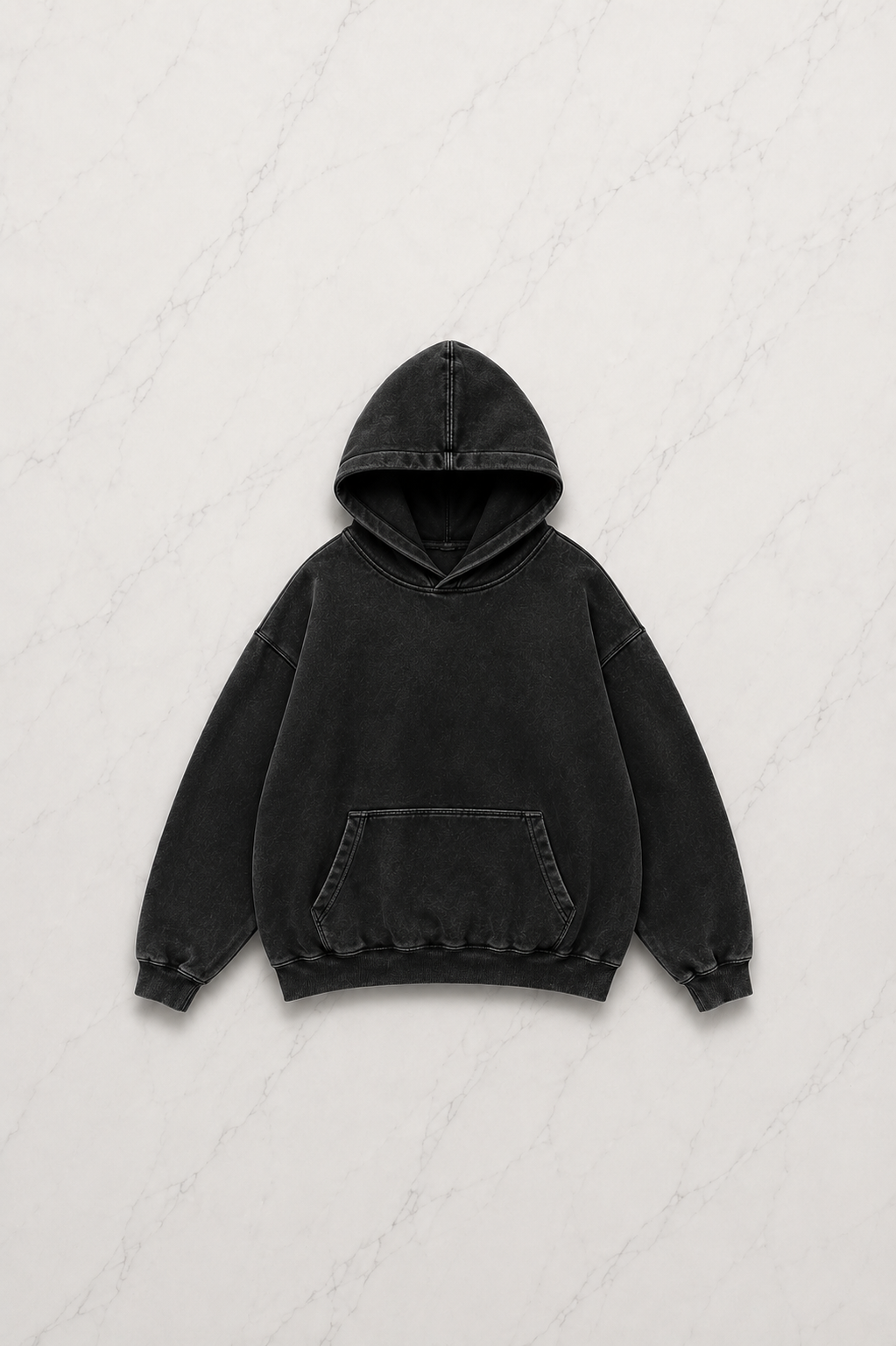 Siyah Yıkamalı Gothic As Long As YouRe  Kapüşonlu Sweatshirt